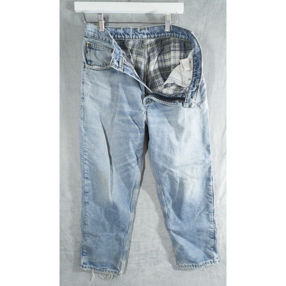 VTG Carhartt B21 DST Flannel Lined Jeans Mens 34x30 Workwear Farming Outdoors US